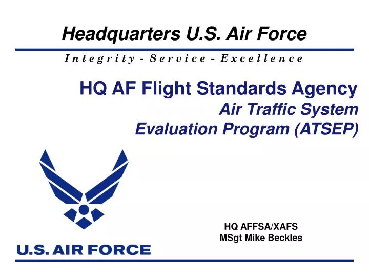 hq af flight standards agency air traffic system evaluation program atsep