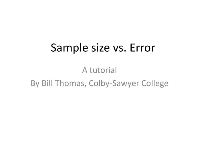 sample size vs error