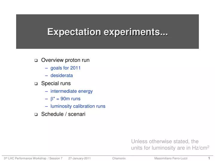 expectation experiments