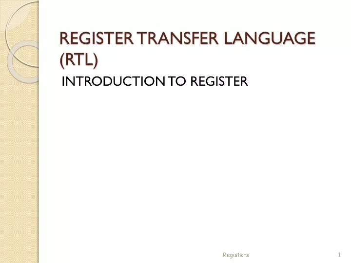 register transfer language rtl