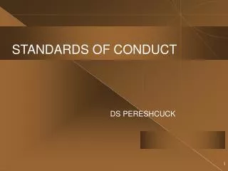STANDARDS OF CONDUCT