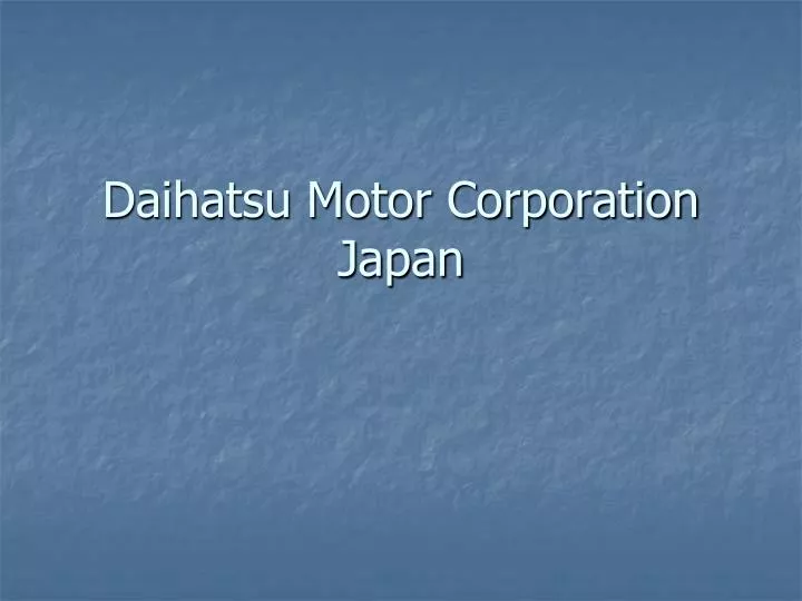 daihatsu motor corporation japan