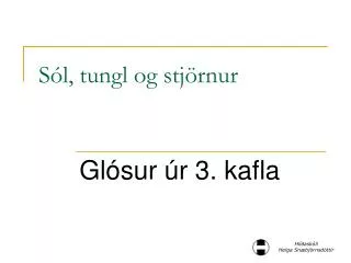 s l tungl og stj rnur