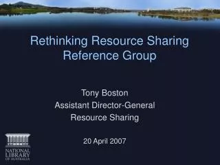 Rethinking Resource Sharing Reference Group