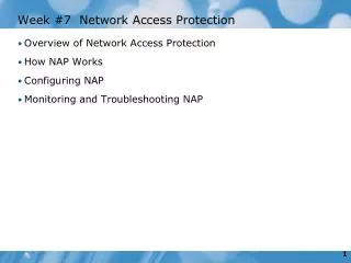 Week #7 Network Access Protection