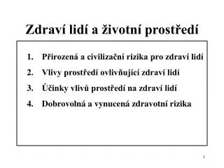 zdrav lid a ivotn prost ed