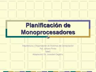 planificaci n de monoprocesadores