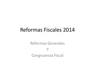 reformas fiscales 2014