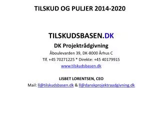 tilskud og puljer 2014 2020