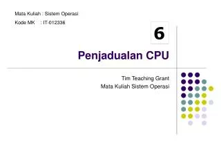 penjadualan cpu