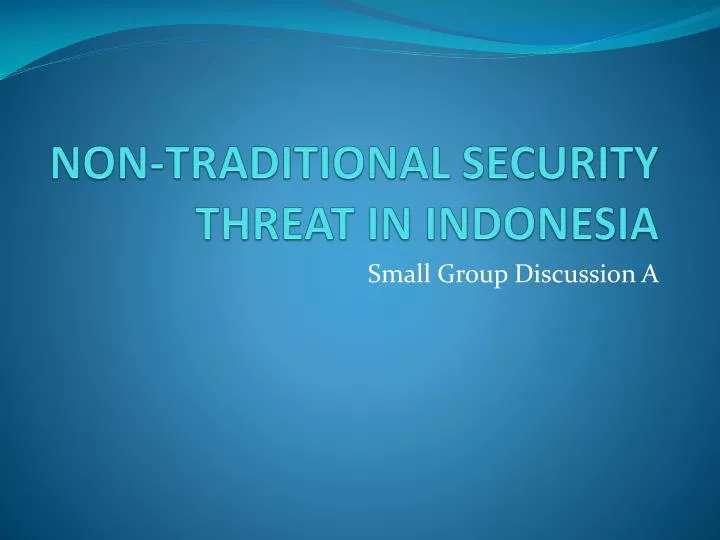 non traditional security threat in indonesia