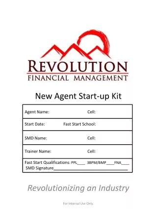 New Agent Start-up Kit