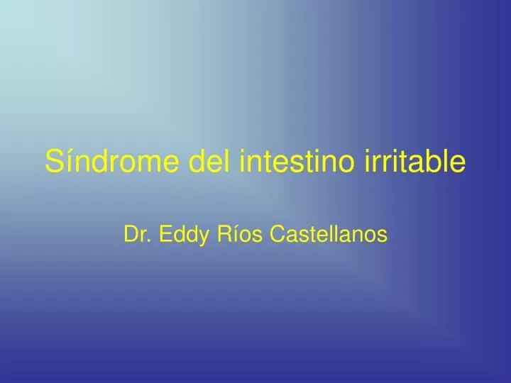 s ndrome del intestino irritable