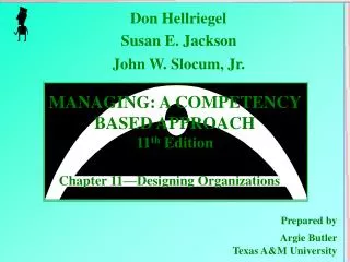 MANAGING: A COMPETENCY BASED APPROACH 11 th Edition