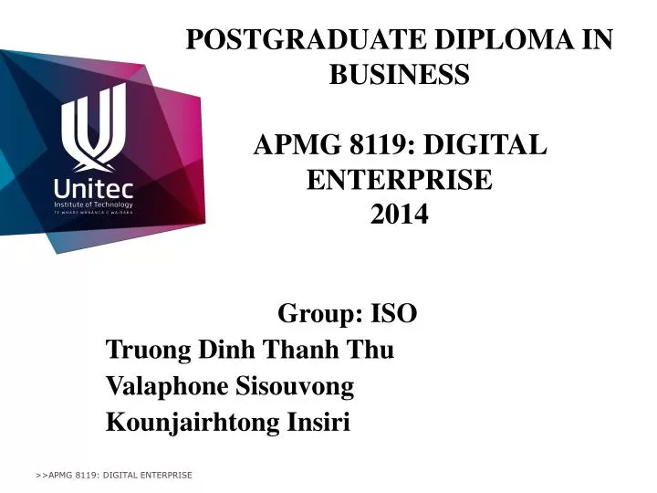 postgraduate diploma in business apmg 8119 digital enterprise 2014