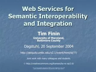 Web Services for Semantic Interoperability and Integration