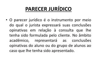 parecer jur dico