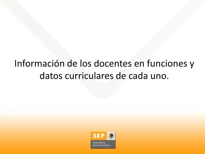 informaci n de los docentes en funciones y datos curriculares de cada uno