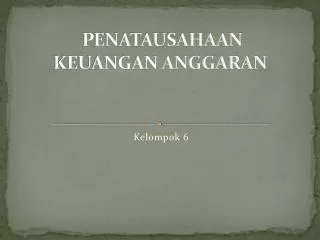 penatausahaan keuangan anggaran