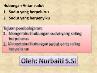 hubungan antar sudut sudut yang berpelurus sudut yang berpenyiku