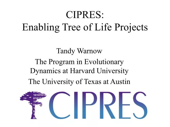 cipres enabling tree of life projects