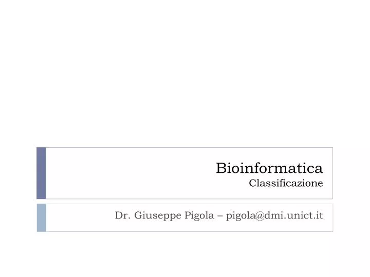 bioinformatica classificazione