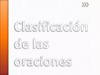 clasificaci n de las oraciones