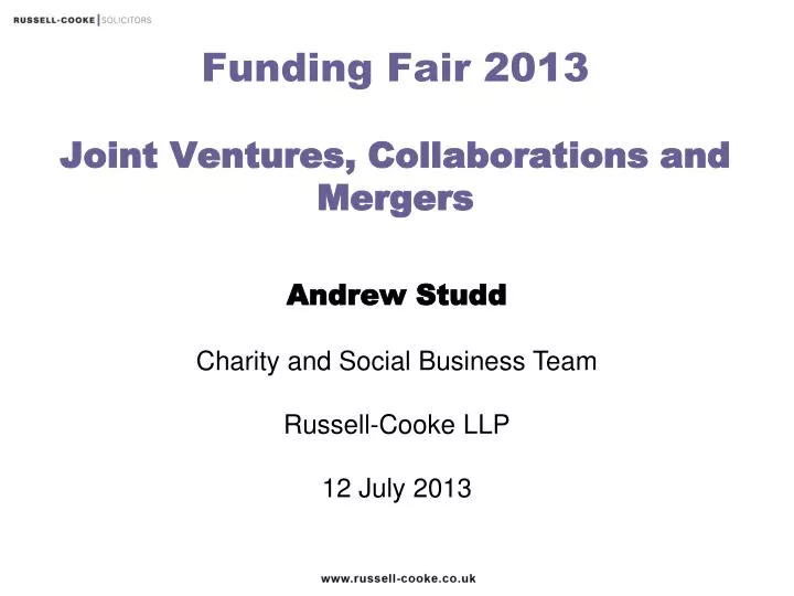 funding fair 2013 joint ventures collaborations and mergers