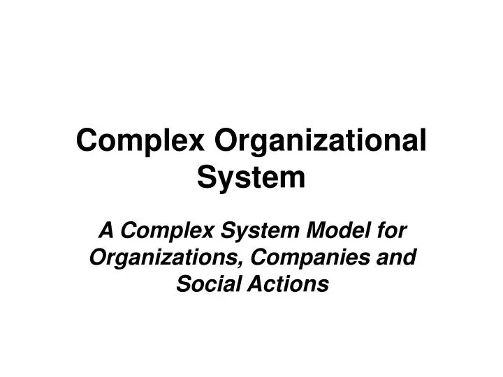 complex organizational system