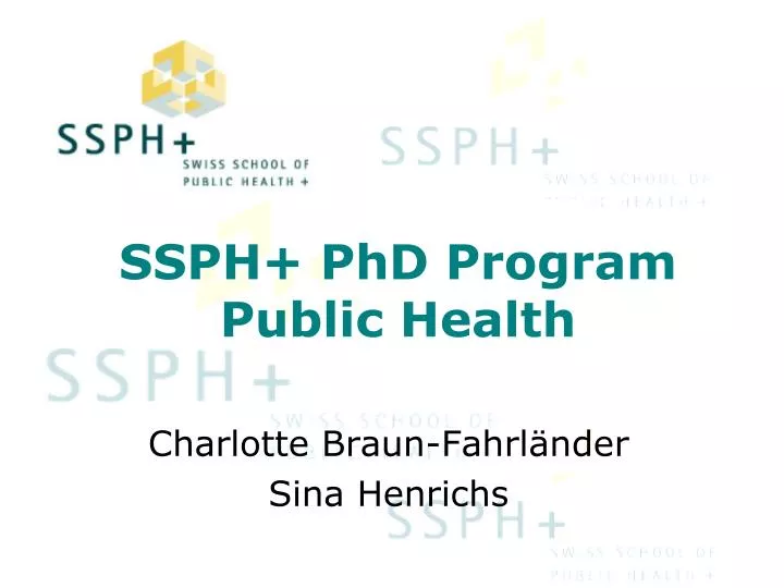 ssph phd program public health