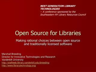 Open Source for Libraries