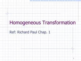 Homogeneous Transformation