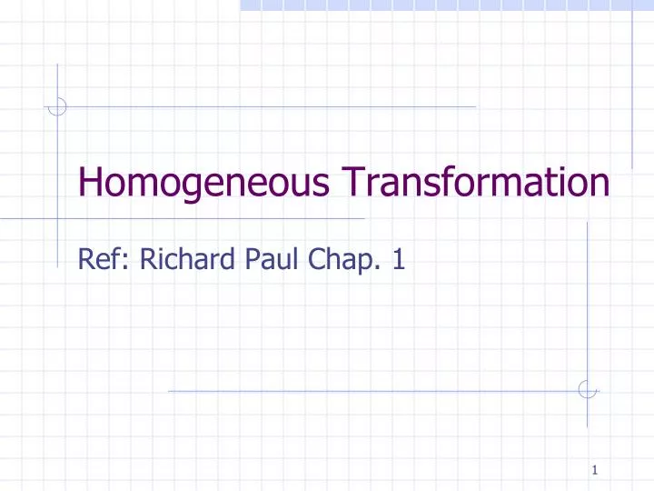homogeneous transformation