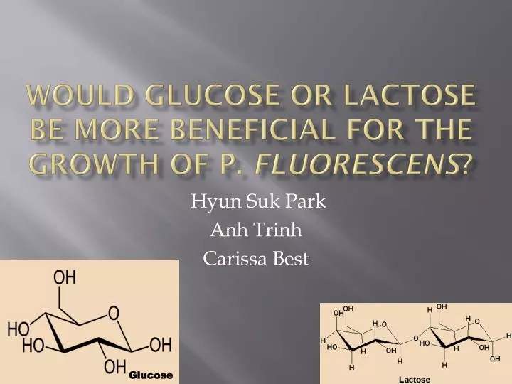 would glucose or lactose be more beneficial for the growth of p fluorescens