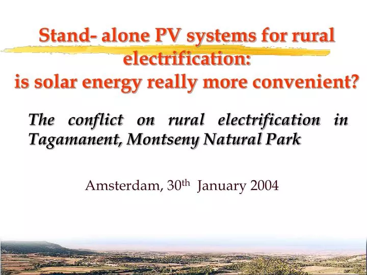 stand alone pv systems for rural electrification is solar energy really more convenient