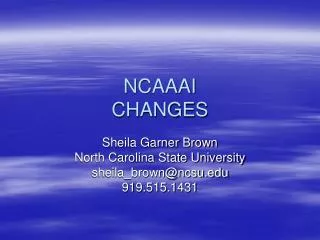 NCAAAI CHANGES