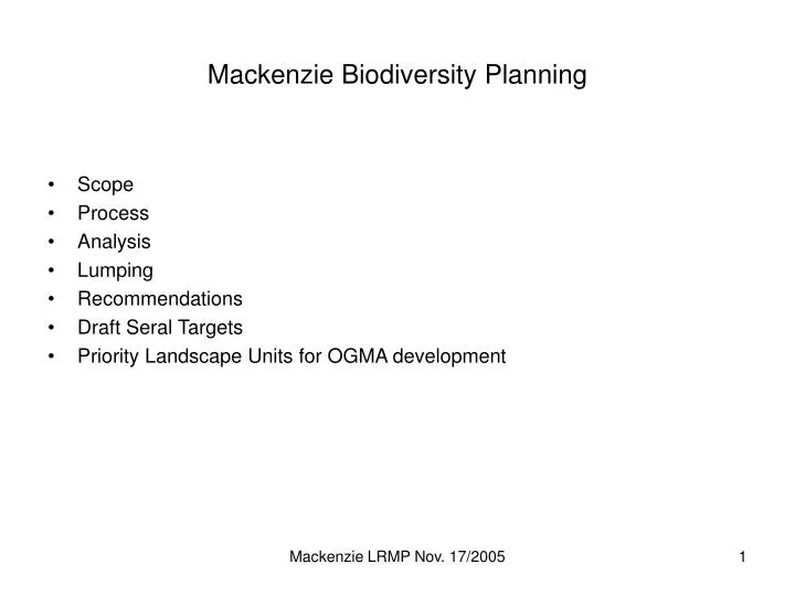 mackenzie biodiversity planning