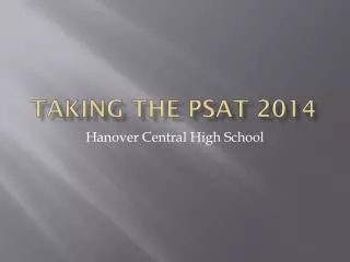 Taking the Psat 2014