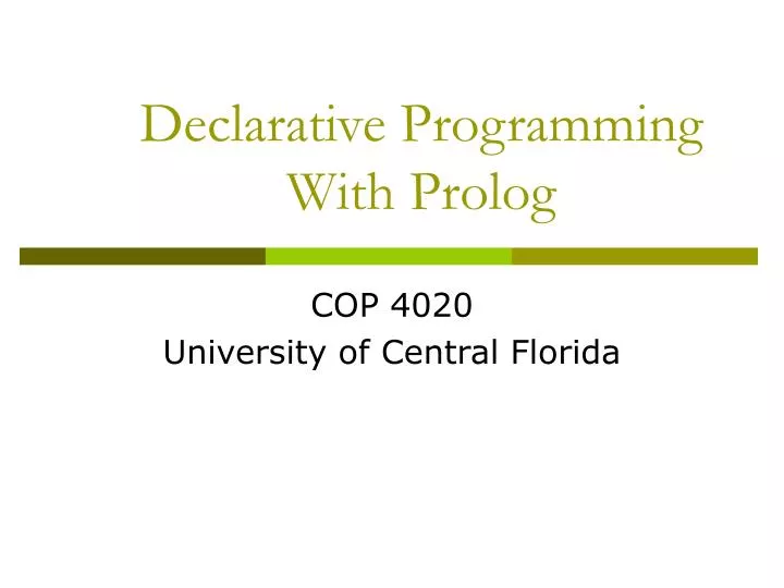 declarative programming with prolog