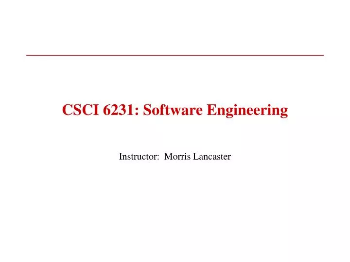 csci 6231 software engineering
