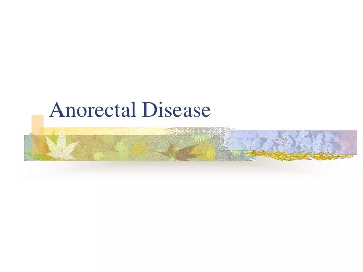 anorectal disease
