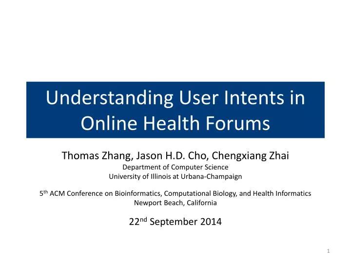 understanding user intents in online health forums