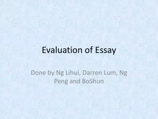Evaluation of Essay