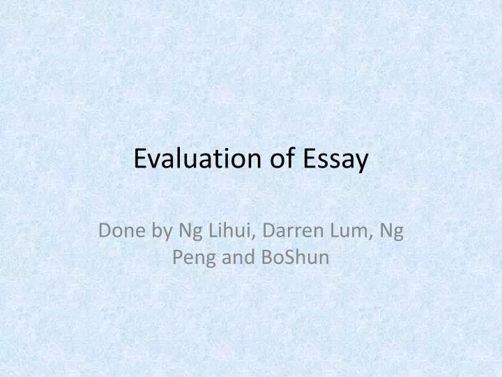 evaluation of essay