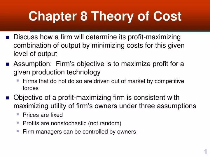 chapter 8 theory of cost