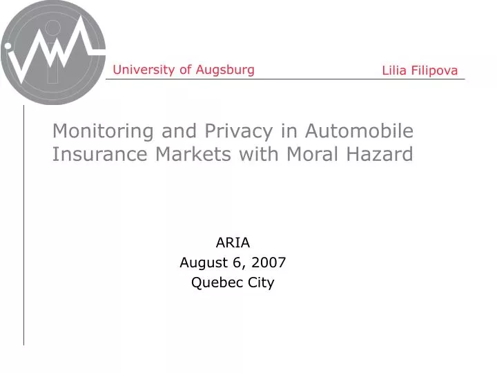 monitoring and privacy in automobile insurance markets with moral hazard