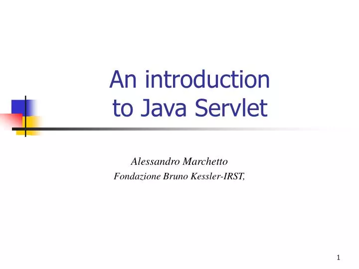 an introduction to java servlet