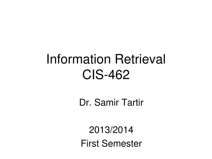 dr samir tartir 2013 2014 first semester