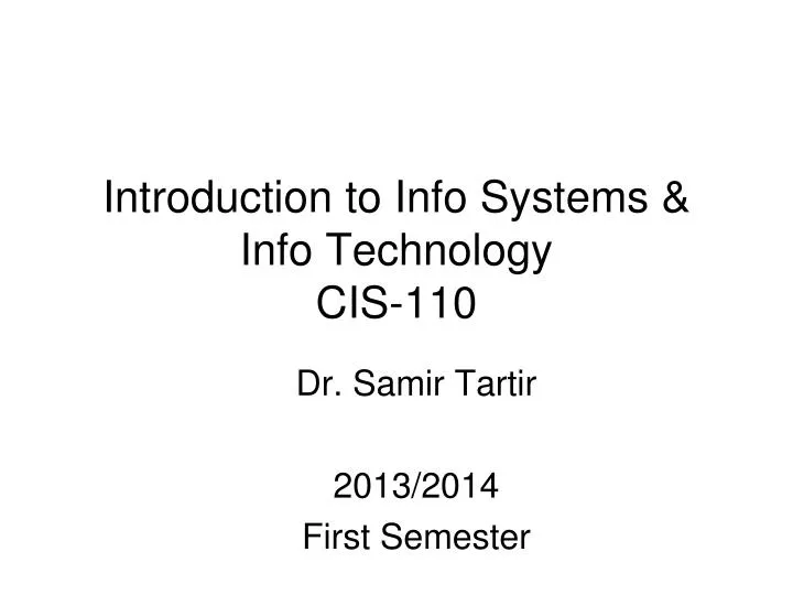 dr samir tartir 2013 2014 first semester