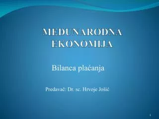 me unarodna ekonomija